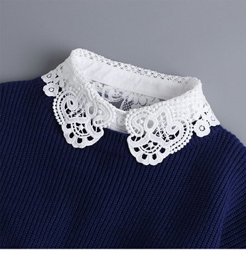 女性服飾配件假領子女百搭假衣領毛衣襯衣裝飾領內搭衣白色鏤空蕾絲雪紡娃娃領