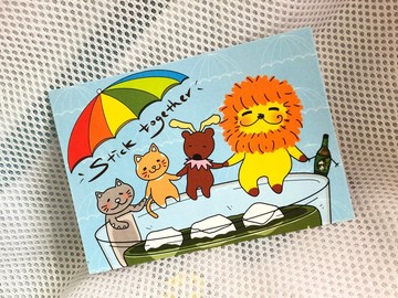 Rainbow 彩虹 KaaLeo - Stick Together 明信片 獅子 Lion