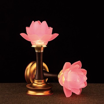 免運/快速出貨 蓮花燈 佛燈  佛堂七彩荷花佛燈插電蓮花燈長明蓮花燈插電款電子蠟燭佛堂燈照明 開立發票 快速出貨
