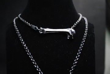 黑泉/手作銀飾/項鍊/骸骨係列/一字骨頸鍊