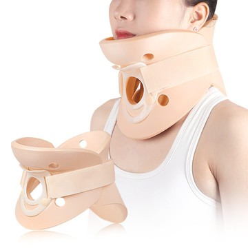 los1544成人頸托分體式頸椎固定支具可調節拉伸頸部鏤空透氣支撐