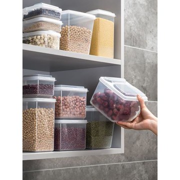 日本進口翻蓋密封罐五谷雜糧收納盒廚房食品儲物罐干貨豆子儲存罐