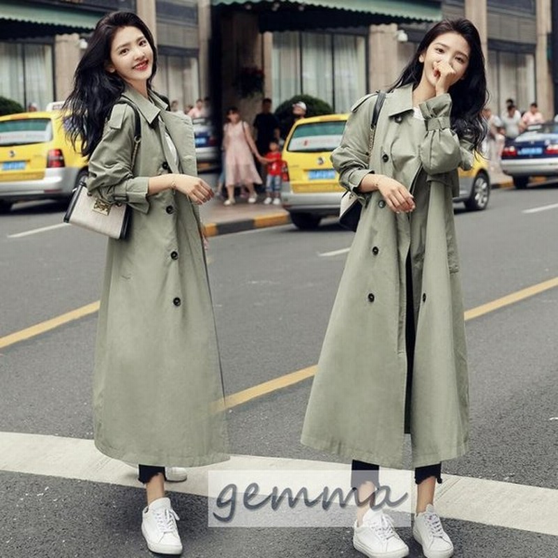 トレンチコート スプリングコート レディース ガウンコート 通勤コート レインコート ガウンコート 着痩せ ゆったり目 ロングコートロング 春秋 通販 Lineポイント最大get Lineショッピング