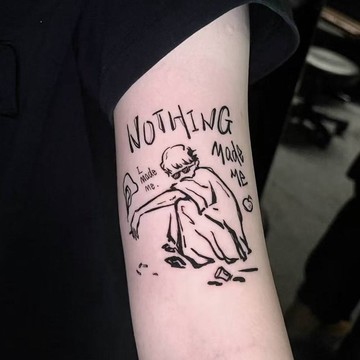 發2張【noting made me】真實感半永久刺青圖案草本紋身貼仿真持