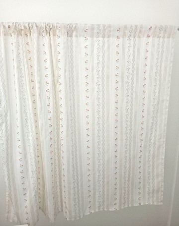 小碎花條紋門簾咖啡簾 窗簾少女風