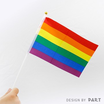 【PAR.T】彩虹文創小物/遊行必備/六彩旗幟-六色迷你手搖旗