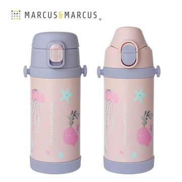 MARCUS＆MARCUS　兒童兩用不鏽鋼保溫水瓶套組（吸管＋飲嘴）-粉_廠商直送