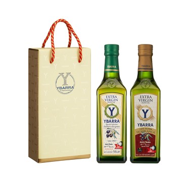 YBARRA 西班牙 特級冷壓初榨+特級初榨橄欖油 單一品種HOJIBLANCA (500ml2入)禮盒組