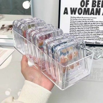 💗台灣出貨💗美甲穿戴甲盒裝穿戴美甲收納盒透明亞克力吧唧專用方盒盒子密封