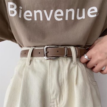設計感皮帶女士新款休閑裝飾針扣真皮腰帶韓版簡約百搭高級感褲帶