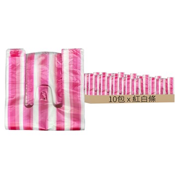 紅白條紋背心袋 6兩袋 17*34.2cm  10包