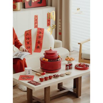 2025新款故宮圍爐煮茶炭火爐木碳煮茶爐套裝家用戶外庭院器具全套