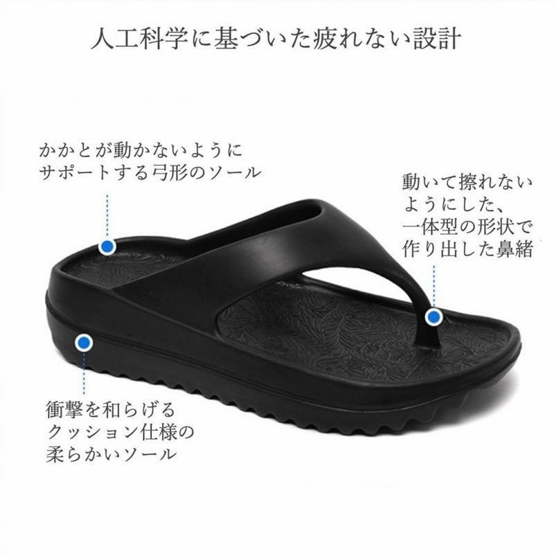 リカバリー トング サンダル 黒 39 40 スポーティー レディース 衰える  