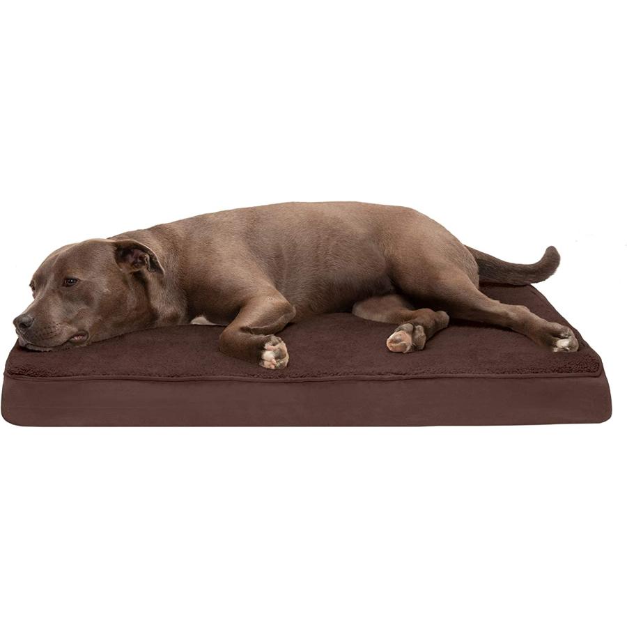 Furhaven Large Cooling Gel Foam Dog Bed Terry Suede Mattress w