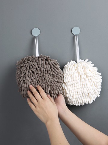 墨色雪尼爾擦手球廚房速干毛巾擦手巾衛生間掛式擦手布吸水巾加厚