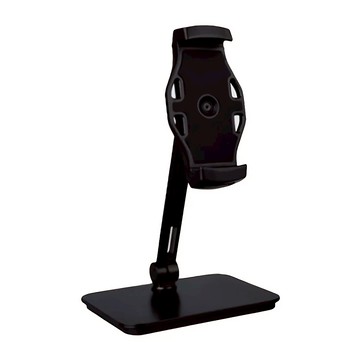 捷華 手機平板架 鋁合金材質 夾子可360度旋轉 穩重金屬底座  黑色  1個