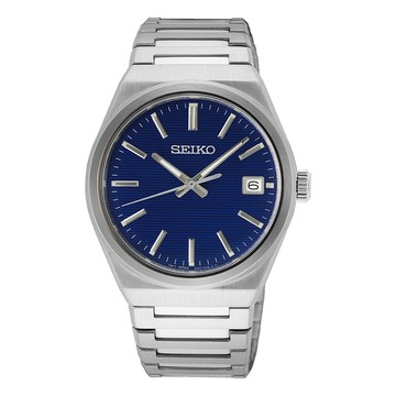 SEIKO SUR555P1 藍寶石鏡面 日期 鋼錶帶男錶 6N52-00H0B 藍/銀 39mm