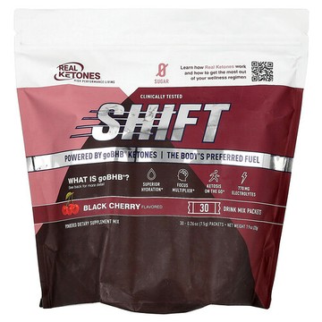 Real Ketones, Shift，黑櫻桃，30 包混合飲品，每包 0.26 盎司（7.5 克）