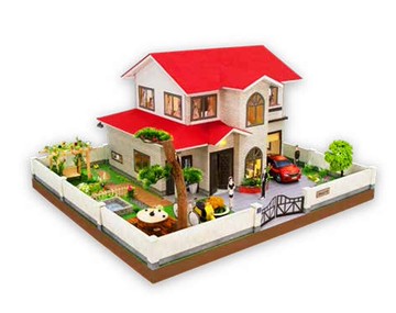 *免運費*雙橡園(農田)/大型紙紮屋/附魂身/附電池靈屋/紅/藍屋頂/往生/禮儀/百日/清明/祭祀