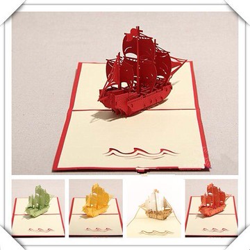 創意離職祝福賀卡送別告別一帆風順立體卡片同事精致鼓勵新款