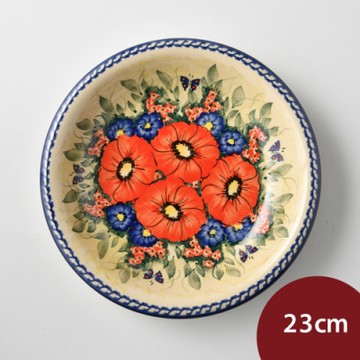 波蘭陶 奼紫嫣紅系列 圓形深餐盤 23cm 波蘭手工製