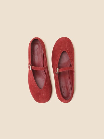 Daily V-cut Leather Mary Jane Flats [Wine] (DA1DS25001WIN)