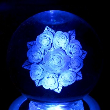 水晶球玫瑰花擺件送女友老婆新房擺設裝飾結婚禮物情人節生日禮物
