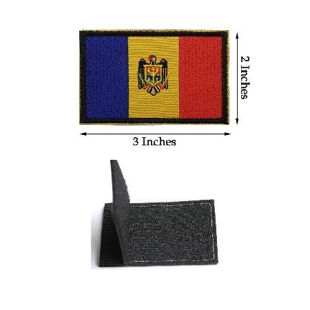 PCS AliPlus Moldova Flag Patches Embroidered Tactical Military Morale Patch Applique Fastener Hook and Loop