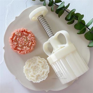 【卷卷原創】75g立體百合花中秋節月餅模具中式花卉廣式糕點工具