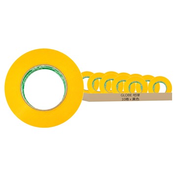 GLOBE 地球 電火布 18m x 19mm 黃色 10捲組  1組