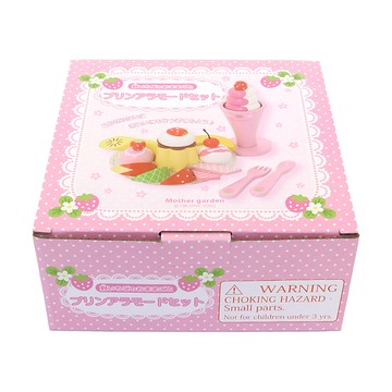 Mother Garden 下午茶玩具組 包括水果、冰淇淋、布丁  草莓布丁 粉色  1組