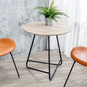 Boden-奧瑪2尺工業風木紋色圓型小茶几/邊几/邊桌