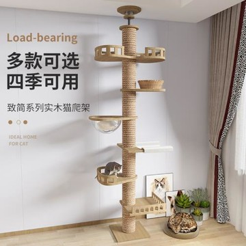 通天柱貓爬架貓窩貓樹一體貓咪玩具貓抓板劍麻大型貓架實木貓跳臺