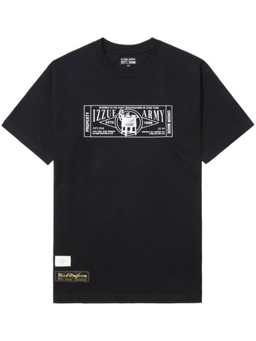 izzue - logo-print cotton T-shirt - men - Cotton - M - Black