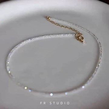 高級超閃水晶時尚正品百搭罕見項鏈頸鏈水晶項鏈質感鎖骨禮物簡約