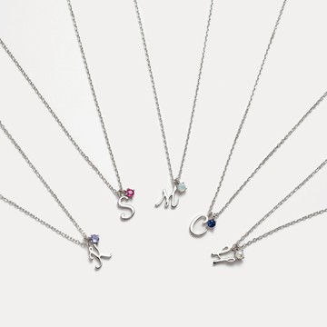 【Isha Jewelry】【快速出貨】品牌熱銷推薦 專屬微客製 英文字母+誕生石項鍊 | 生日禮物 伴娘禮 情人節 交換禮物