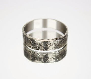 文萊硬幣戒指 20 仙 1993-2016 男士硬幣戒指 女士硬幣戒指