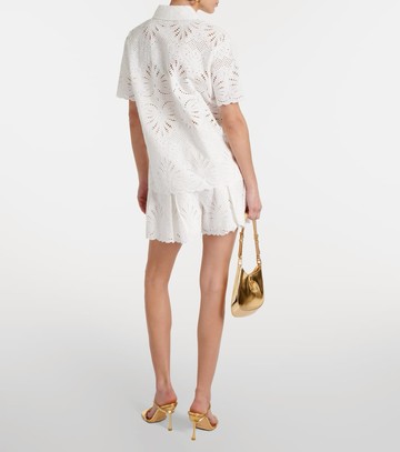 Self-Portrait Embroidered cotton shirt