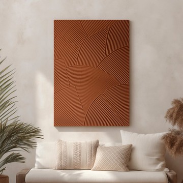 陶土質感抽象畫 | 北歐風格掛畫 | Red Field 3