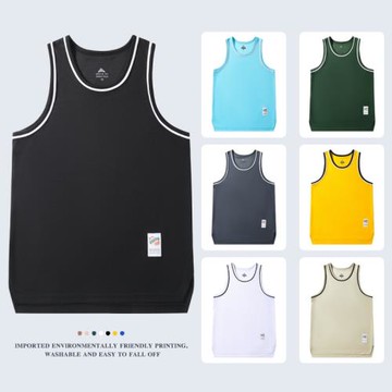 美式窄肩運動速干背心純色系夏季籃球訓練服健身戶外跑步透氣坎肩
