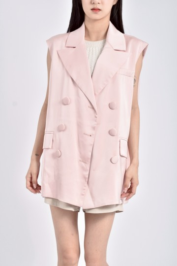 (L) essential by cja翻領背心粉色上衣