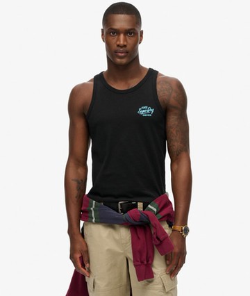 Superdry Men's Contrast Script Vest Black Size: L