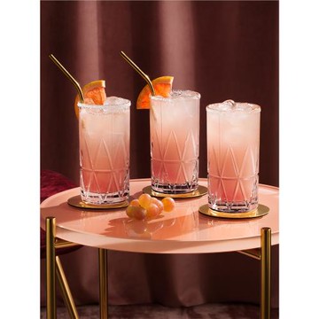 瑞典orrefors進口水晶玻璃刻花長飲杯高球杯酒吧高檔柯林杯子套裝