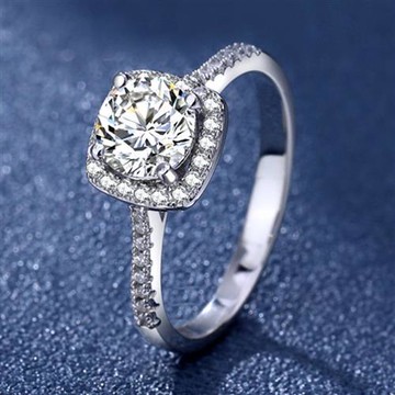 現貨+預購 頂級莫桑鑽石戒指925純銀戒指婚戒女鑽戒子求婚戒情人節禮物-1克拉方包74lp74【獨家進口】【米蘭精品】
