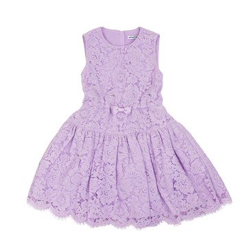 Self Portrait Kids 丁香紫無袖蕾絲洋裝