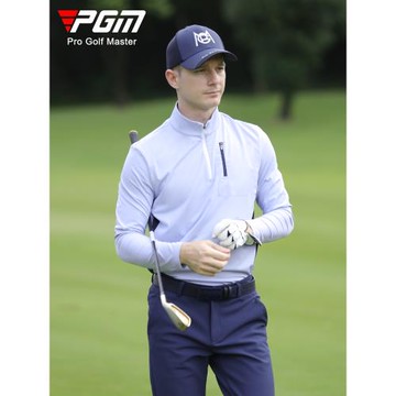 PGM 高爾夫服裝男士長袖t恤 柔軟親膚 立領設計 時尚運動上衣