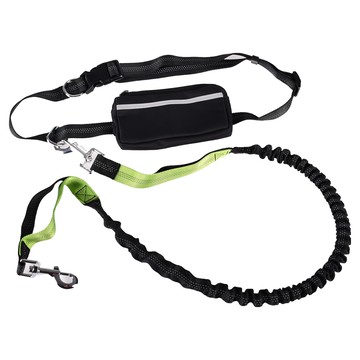 Truly House 反光伸縮運動免提寵物牽繩組  17 x 10 x 2cm  1組  螢光綠