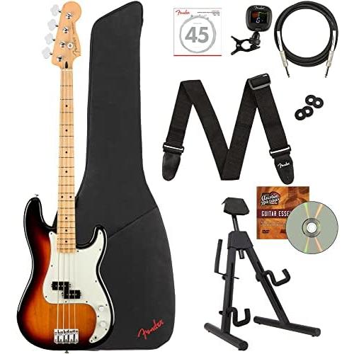 フェンダーPlayer Precision Bass Electric Guitar 3-Color Sunburst Bundle with G