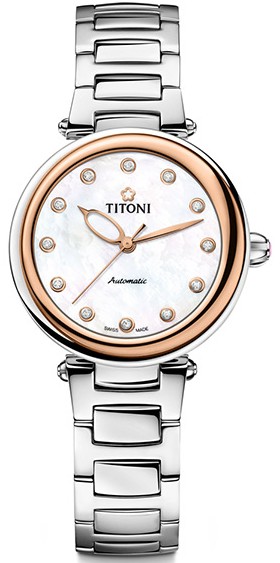 TITONI 梅花錶 炫美系列 MISS_LOVELY 高雅機械女腕錶(23978SRG-622)-33mm-白貝鋼帶【刷卡回饋 分期0利率】【APP下單點數13倍送】