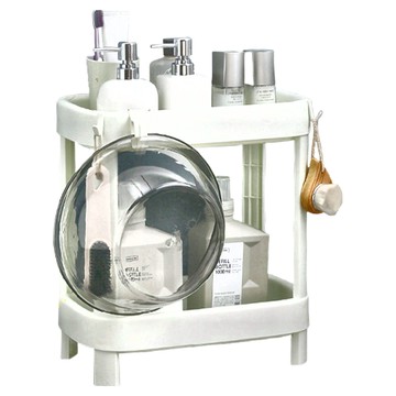 小麥購物 浴室收納層架 方形底座款 B074 2層 1.1kg  2個  白色